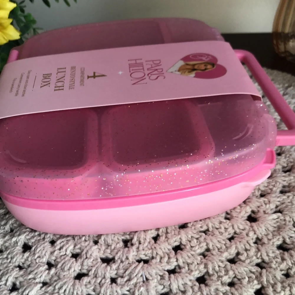 Paris Hilton Pink Glitter Bento Style Lunch Box